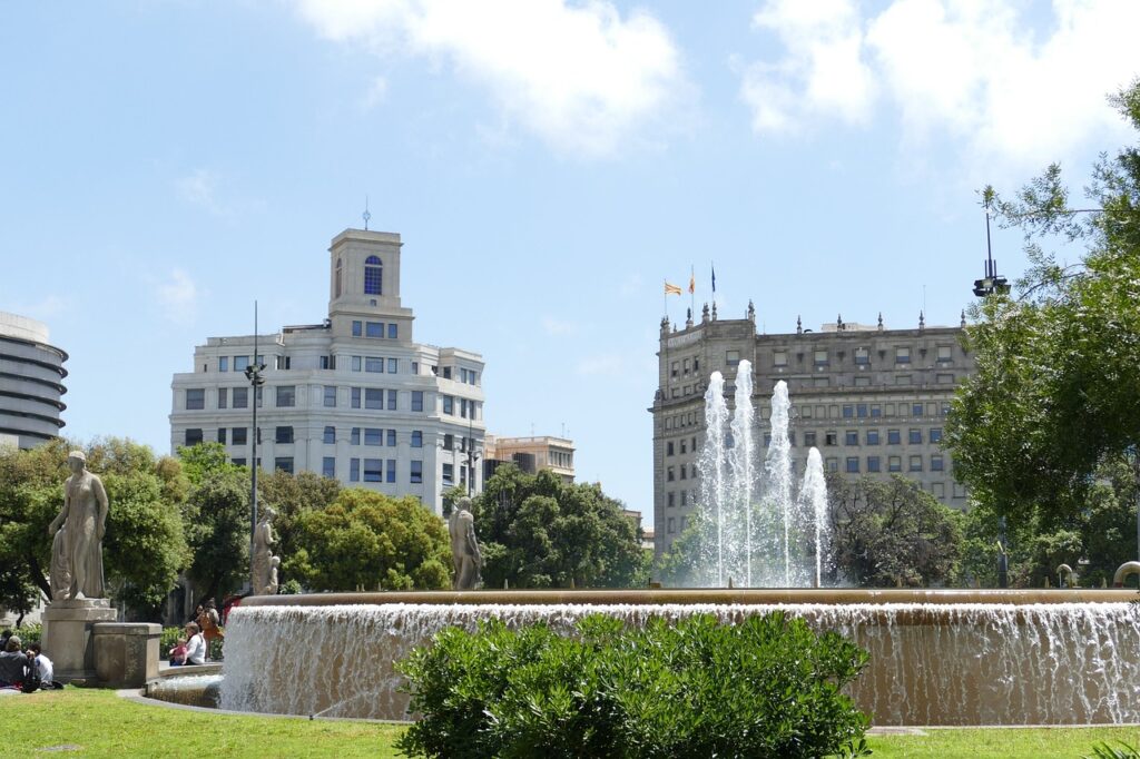 fontein bij Plaça de Catalunya